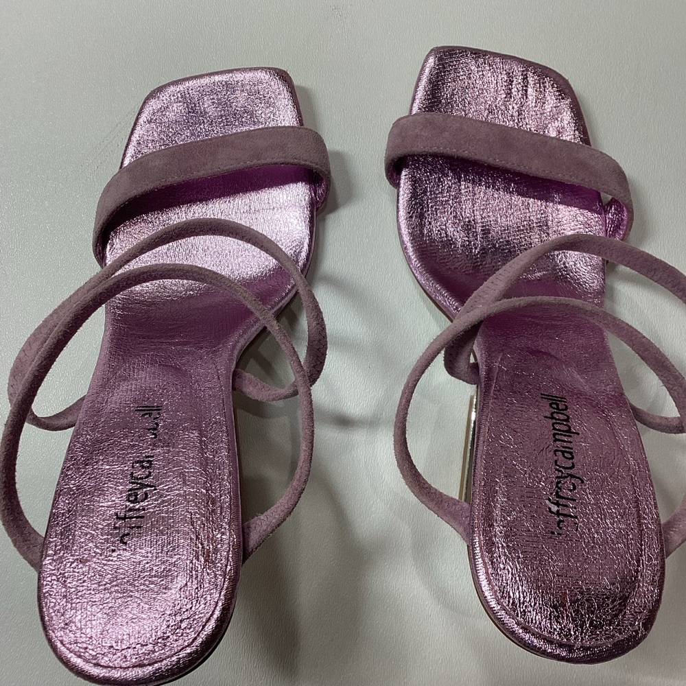 Jeffrey Campbell Geometric Sandal Pink  Suede Metallic - Picture 9 of 16